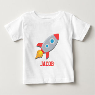 Rocket Ship, Outer Space, For Baby Boys T-Shirt