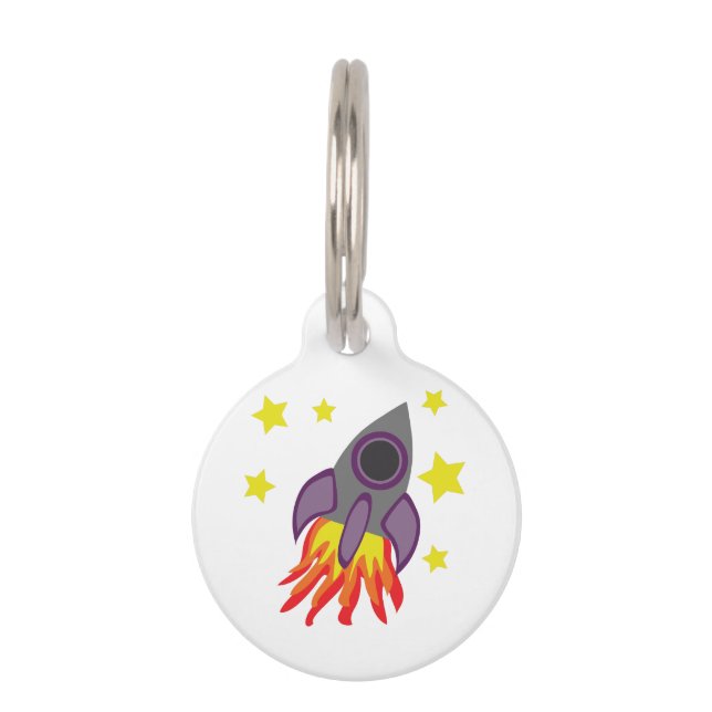Rocket Ship Pet Tag (Front)