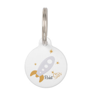 Rocket Ship Pet Tag