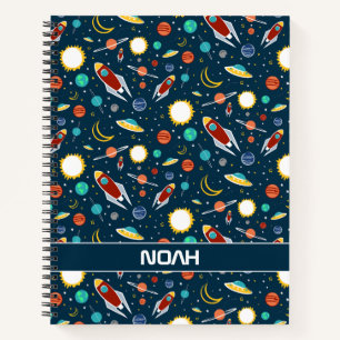 Rocket ship Planet Stars Space Custom Notebook