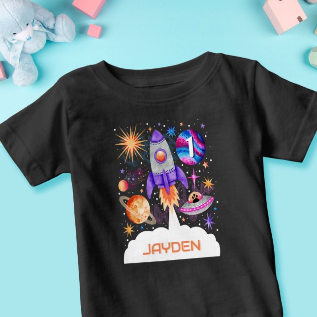 Rocket Ship Planets UFO and Astronaut Space Boys Baby T-Shirt (Rocket Ship Planets UFO and Astronaut Space Boys Baby T-Shirt)