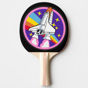 ROCKET SHIP SPACE RETRO PING PONG PADDLE
