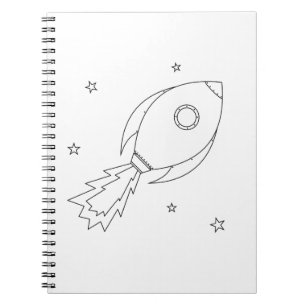 Rocket Ship Spiral Notebook