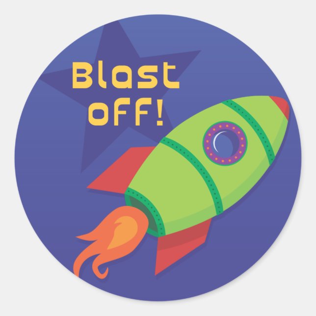 Rocket Ship Sticker (Front)