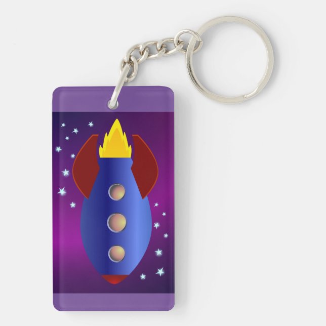 Rocket Ship to the Stars Key Ring (Back)