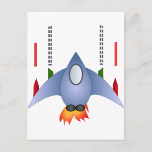 Rocket Shower Party Birthday Celebration Destiny Invitation Postcard