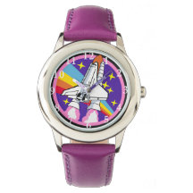 Rocket Shuttle Space Purple Girl Watch