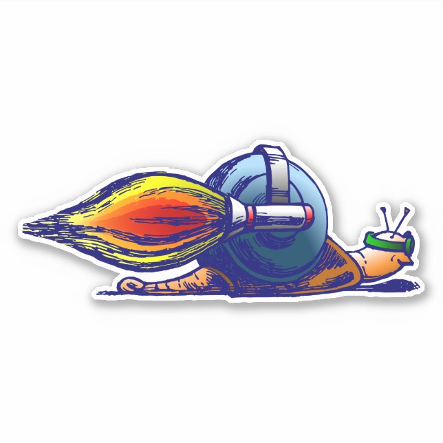 Rocket Snail Custom-Cut Vinyl Sticker (Front)
