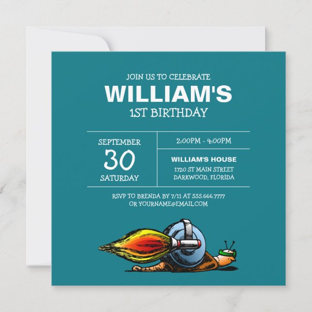 Rocket Snail's Speed ​​Adventure Invitation (Front)