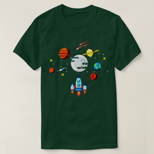 Rocket Solar System T-Shirt (Design Front)