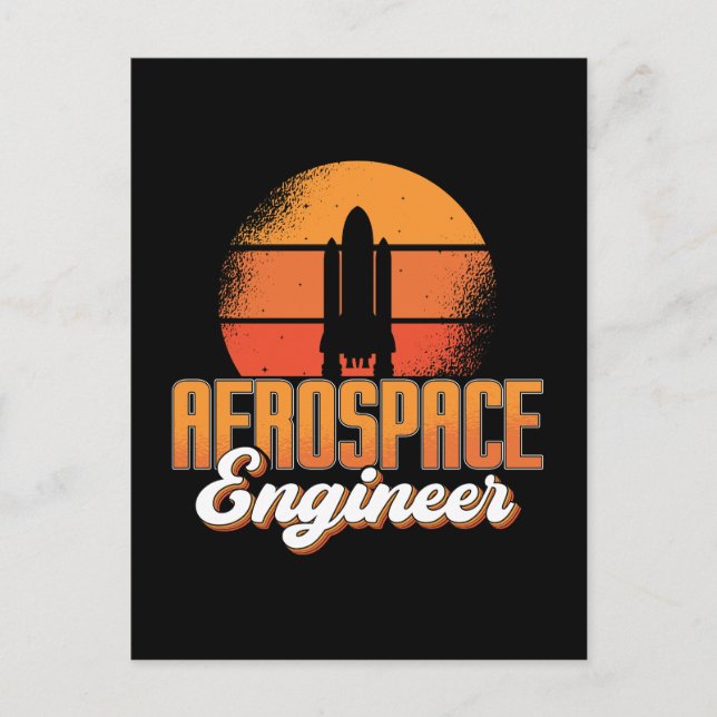 Rocket Space Aerospace Engineer Engineering Holiday Postcard (Front)