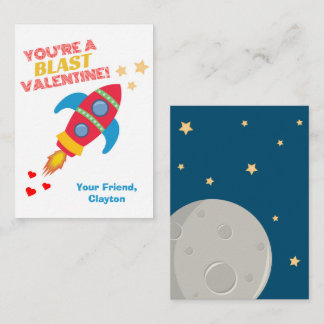 Rocket Space Classroom Valentines Card