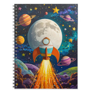 Rocket & Space Personalised Kids Notebook – Fun Sc