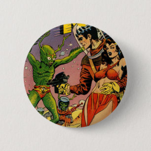 Rocket to the Moon Comic 6 Cm Round Badge
