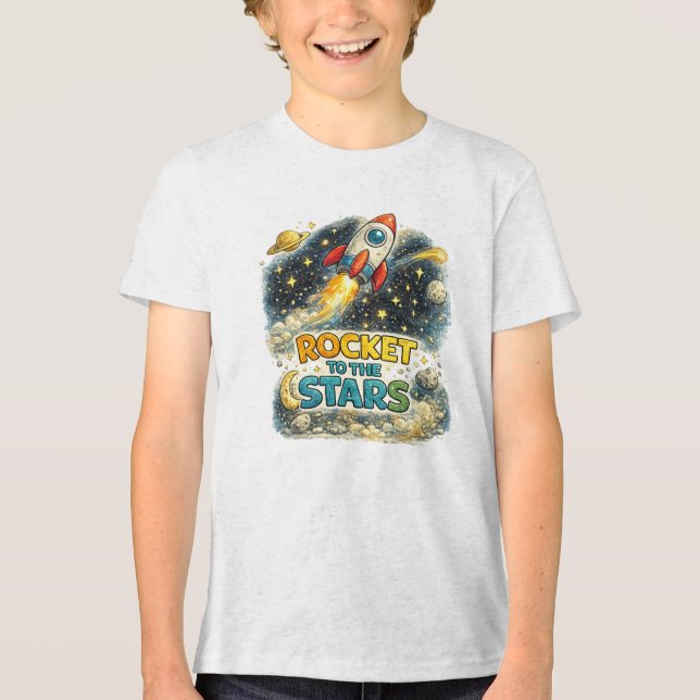 Rocket to the Stars Tri-Blend Shirt (Front)
