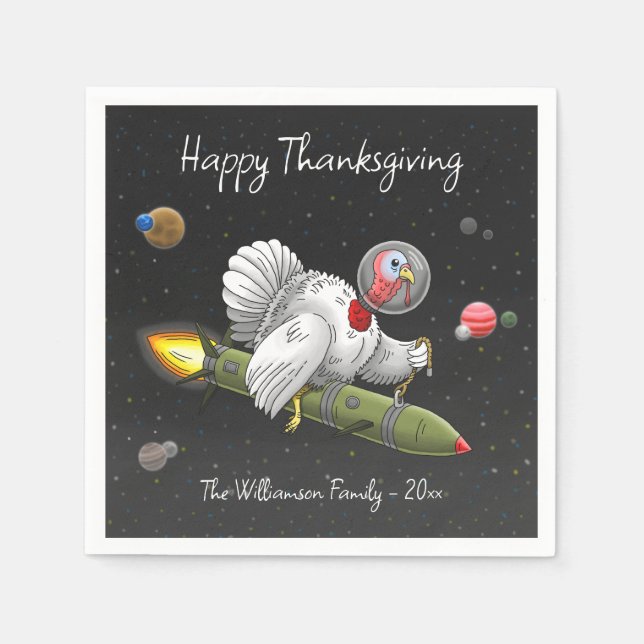 Rocket Turkey in outer space Napkin (Front)