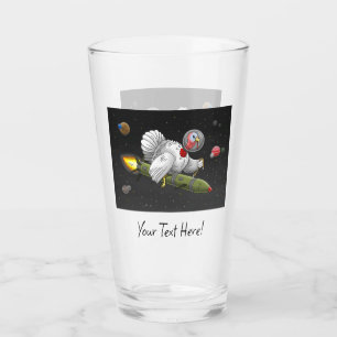 Rocket Turkey the Space Explorer Glass