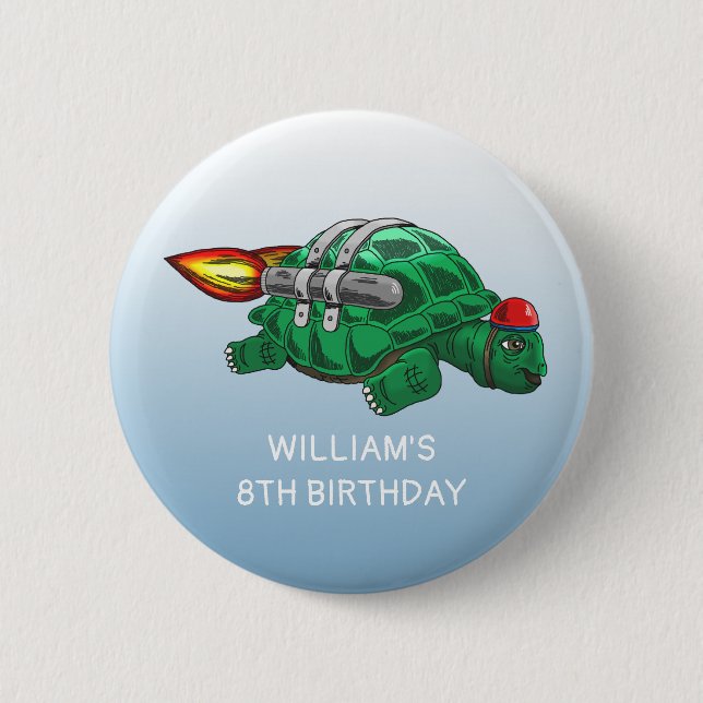 Rocket Turtle 6 Cm Round Badge (Front)