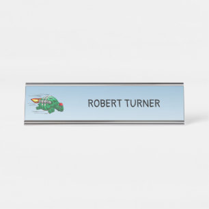 Rocket Turtle Desk Name Plate