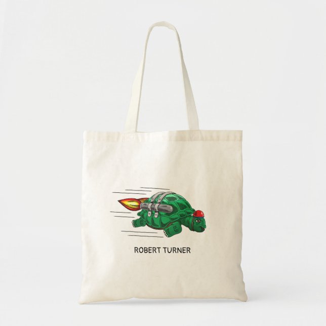 Rocket Turtle Tote Bag (Front)