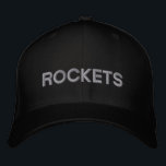 Rockets Adjustable Cap<br><div class="desc">Support your favourite team with this cap. Text is customisable,  so you can substitute your favourite team name in place of "Rockets". Choose from a variety of cap and stitch colours.</div>