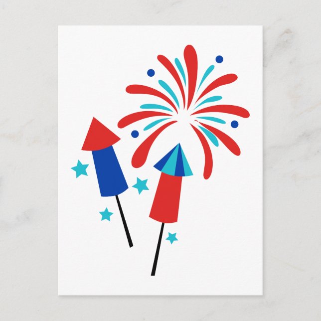 Rockets and Fireworks Postcard (Front)