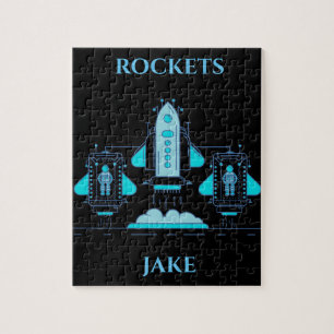 Rockets puzzle with personalised name.