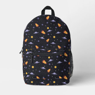 Rockets Spaceships Planets Space Galaxy Cosmo Cool Printed Backpack