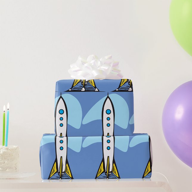 Rocketship Ready For Launch Wrapping Paper (Creator Uploaded)