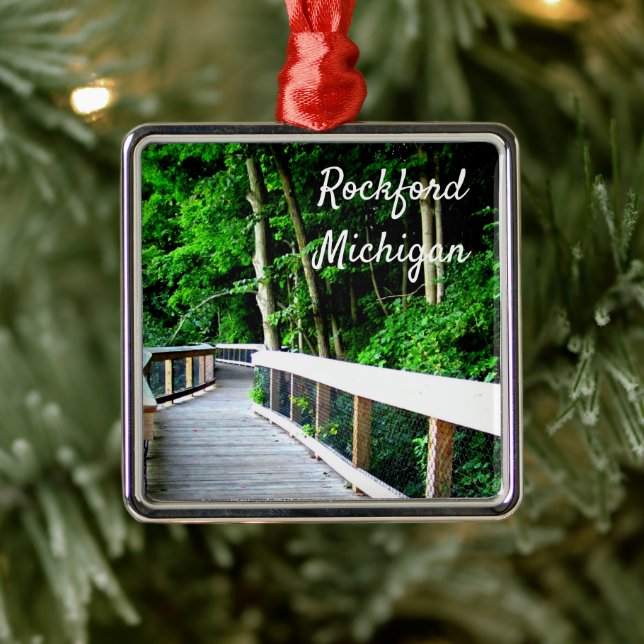 Rockford Michigan Walking Trail Metal Tree Decoration (Tree)