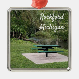 Rockford Michigan White Pine Walking Trail Metal Tree Decoration