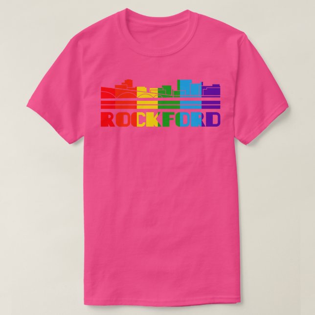 Rockford Pride  Rockford LGBT Gift LGBTQ Supporter T-Shirt (Design Front)