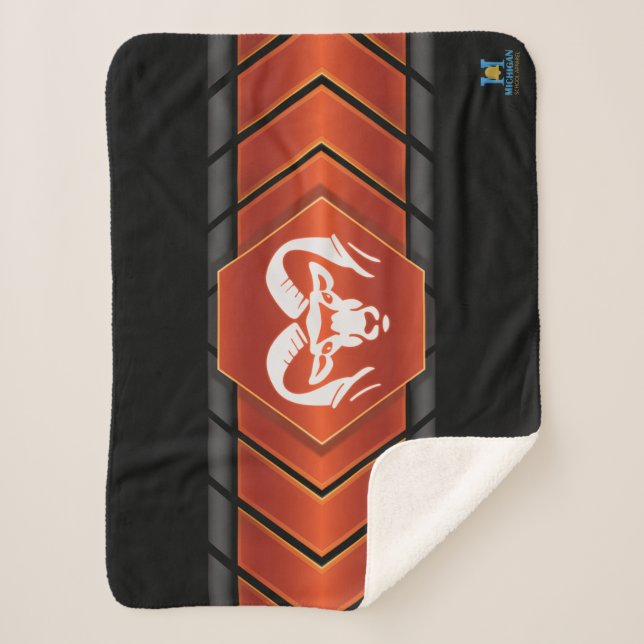 Rockford Rams #2 Sherpa Blanket (Front)