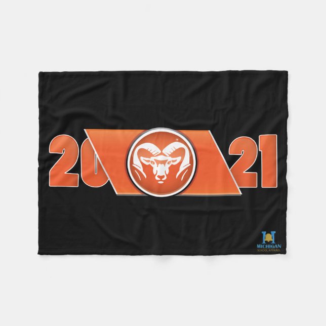 Rockford Rams #5 Fleece Blanket (Front (Horizontal))