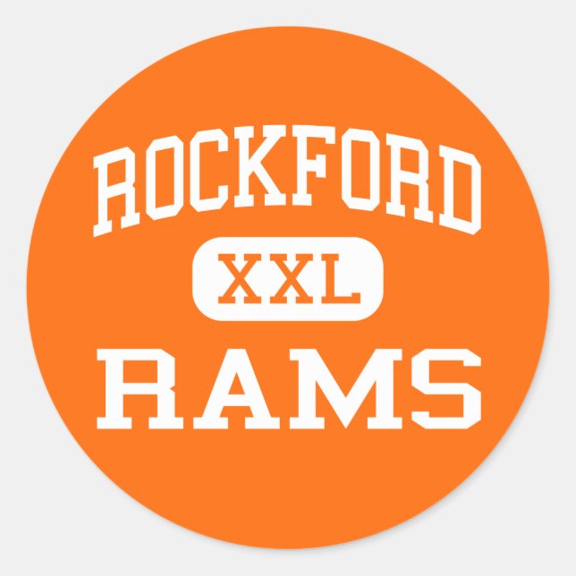Rockford - Rams - High School - Rockford Michigan Classic Round Sticker (Front)