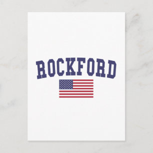 Rockford US Flag Postcard