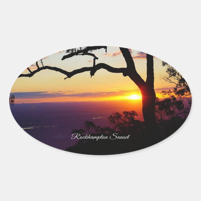 Rockhampton sunset oval sticker (Front)