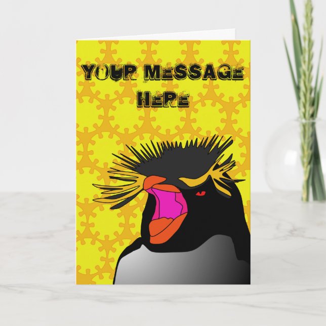 RockHopper Head Greetings Card (customisable) (Front)