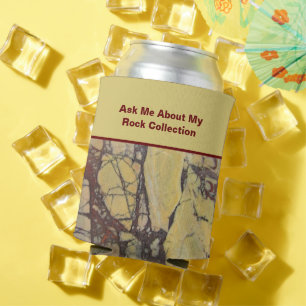 Rockhound Humour Yellow Red Stone Geology Mineral Can Cooler