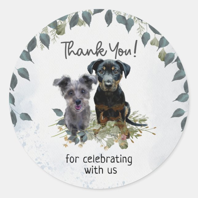 Rockie and Lyla Thank you  Classic Round Sticker (Front)