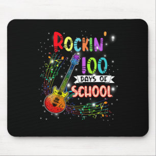 Rockin' 100 Days Of School Guitar Student Music Te Mouse Pad