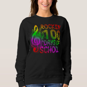 Rockin' 100 days of school music note for kids and sweatshirt