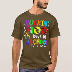 Rockin 100 Days Of School Music Note Teachers & St T-Shirt