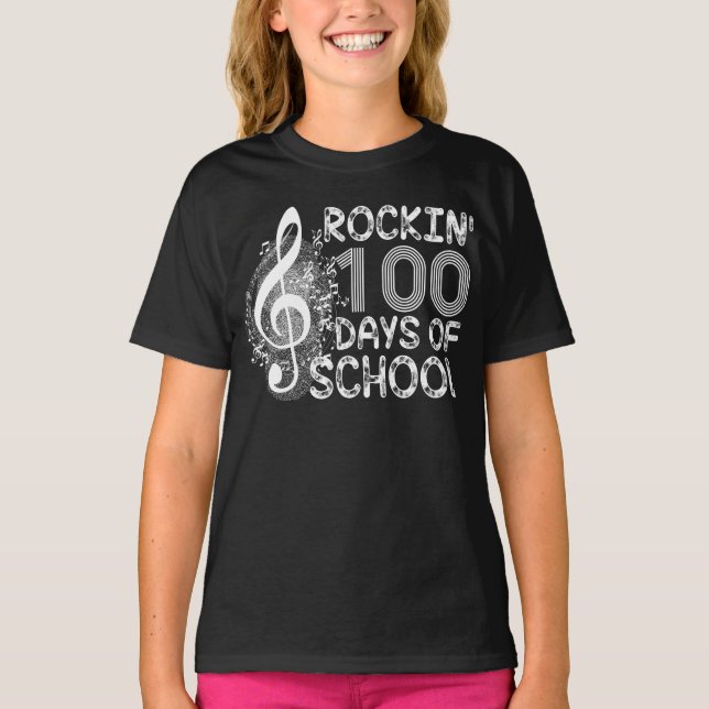 rockin 100 days of school T-Shirt (Front)