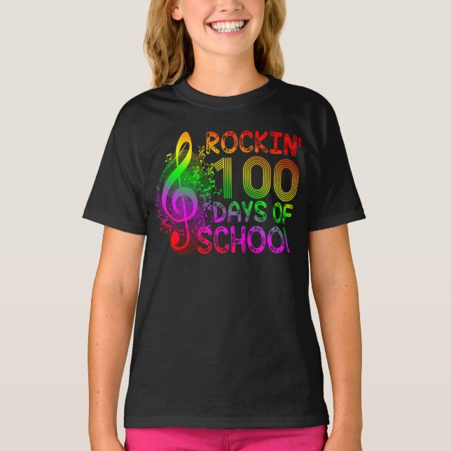 rockin 100 days of school T-Shirt (Front)