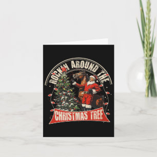 Rockin' Around The Christmas Funny Cowboy Trump We Card