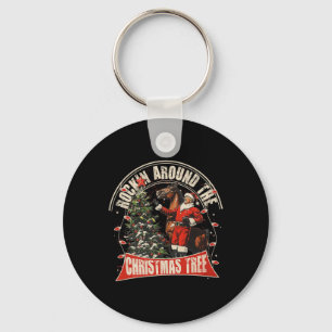 Rockin' Around The Christmas Funny Cowboy Trump We Key Ring