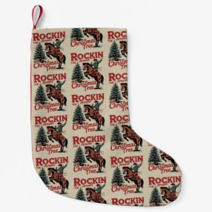 Rockin Around The Christmas Tree Country Cowboy Small Christmas Stocking