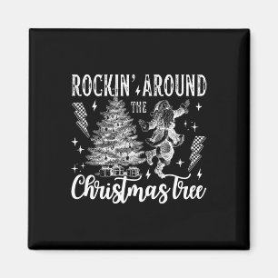 Rockin' Around The Christmas Tree Dancing Santa Cl Magnet
