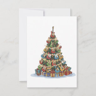 Rockin' Around The Christmas Tree Funny Guitaris Thank You Card